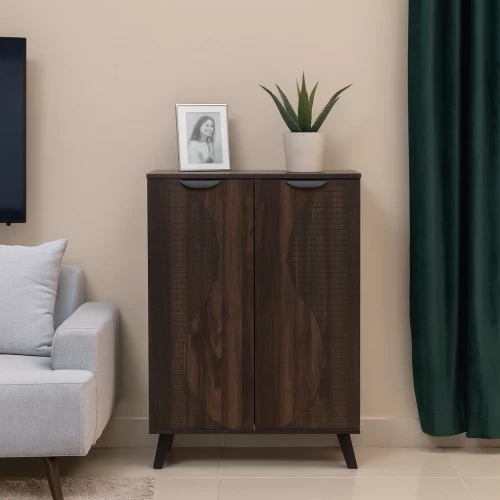 خزانة احذية خشبية - بني غامق