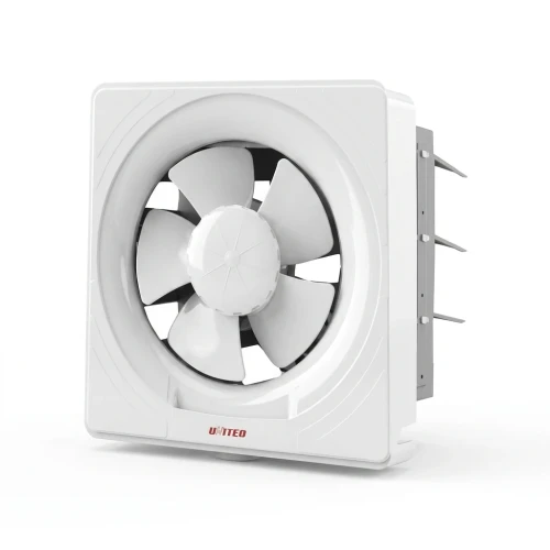 UNITED 6-Inch Square Exhaust Fan – Saudi Made Wall Ventilation with Copper Motor & Auto Shutter for Kitchens & Bathrooms